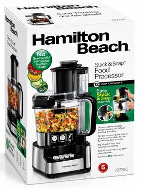 Hamilton Beach Stack & Snap 12 Cup Food Processor 70725C NEW in Box